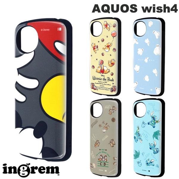 [2024] ingrem AQUOS wish4 디즈니 슈퍼! 보호 케이스 MiA 잉글렘 (안드로이드 스마트 폰 케이스 커버) 미키 푸 씨 베이 맥스 칩 & 데일 스티치 캐릭터 귀여운
