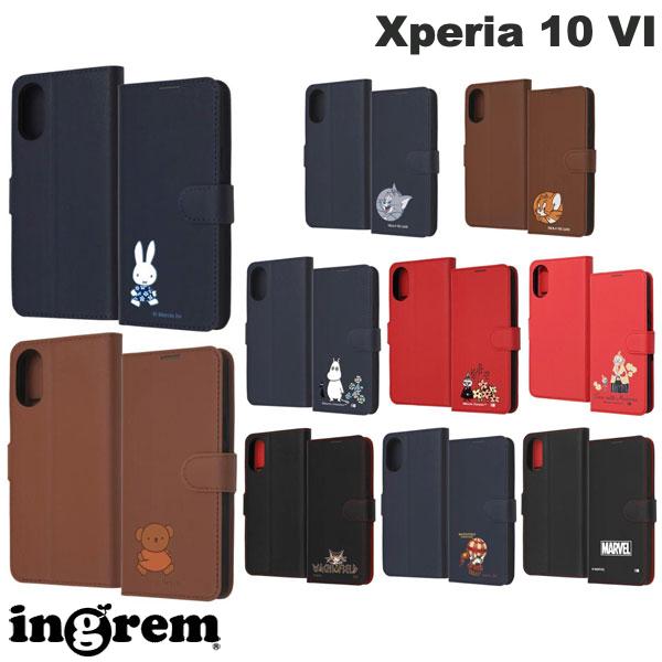 ［2024］ ingrem Xperia 10 VI 手帳型レザーケース シンプル マグネット イングレム (アンドロイドスマホケース カバー) ジェリー リトルミイ ミッフィー ダヤン マーベル ムーミン トム ボリス キャラクター かわいい エクスペリア
