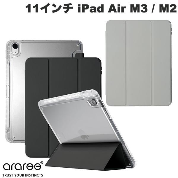 araree 11インチ iPad Air M3 (2025) / M2 (2024) / 10.9インチ iPad Air 5 / 4 A FOLIO ペンホルダー付きハイブリッドケース アラリー (タブレットカバー・ケース)