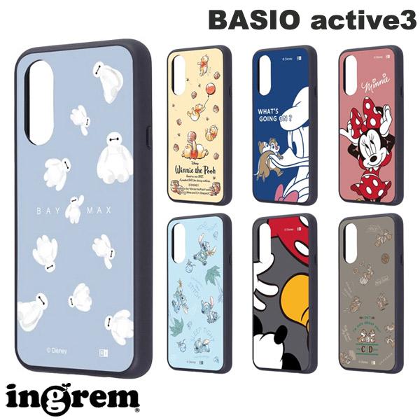 ingrem BASIO active3 디즈니 maru 충격 흡수 범퍼 하이브리드 케이스 잉글렘 (안드로이드 스마트 폰 케이스 커버) 베이 맥스 푸 씨 스티치 미키 칩 & 데일 캐릭터 귀여운