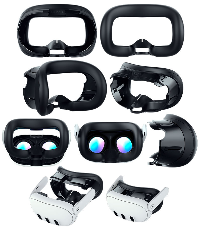 【国内正規品】 Razer Meta Quest 3 用 Facial Interface 冷却ベント付きユニバーサルシリコン VR フェイスクッション # RC21-02200400-R3U1 レーザー ゲーミング 低刺激性素材 通気性 遮光 3D 設計 rss25