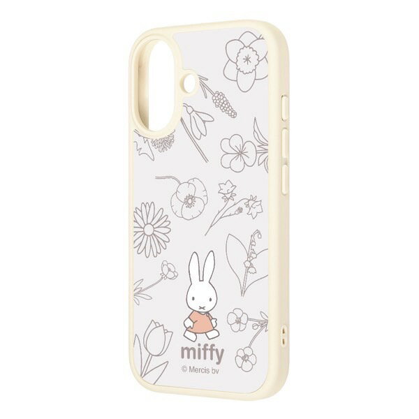 Rakuten - ［2025］ ingrem iPhone 17 ミッフィー maru 衝撃吸収 バンパー ハイブリッドケース フラワー ホワイト # IQ-BP52K4TW/MF49 イングレム (スマホケース・カバー)