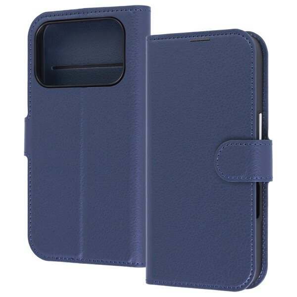 Rakuten - ［2025］ Ray Out iPhone 17 Pro 手帳型レザーケース シンプル マグネット ダークネイビー # RT-P53ELC1/DN レイアウト (スマホケース・カバー)