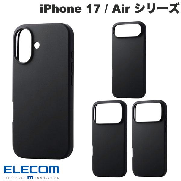 [2025] ELECOM iPhone 17 / 17 Pro / Air / 17 Pro Max Hybrid Case, Silicone, Color Type: Black (Smartphone Case/Cover)