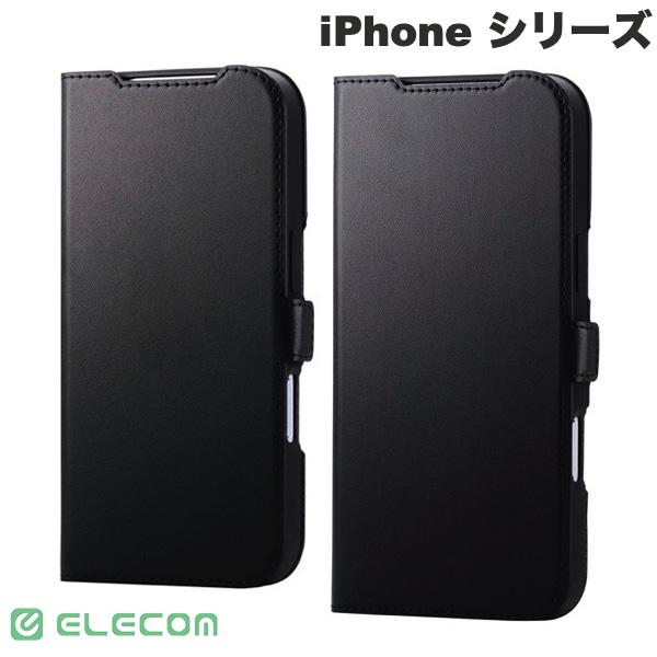 ［2025］ELECOM エレコム iPhone 17 Pro / 17 Pro Max ソフトレザーケース 磁石付 耐衝撃 ハンドストラップ付 ブラック (スマホケース・カバー)