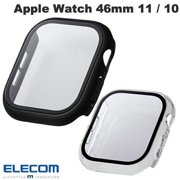 乐天商城 - ELECOM エレコム Apple Watch 46mm Series 11 / 10 フルカバーケース プレミアムガラス 高透明 (アップルウォッチケース カバー)