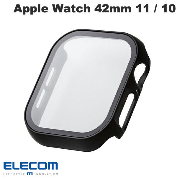 Rakuten - ELECOM エレコム Apple Watch 42mm Series 11 / 10 フルカバーケース プレミアムガラス 反射防止 ブラック # AW-24BFCGMBK エレコム (アップルウォッチケース カバー)