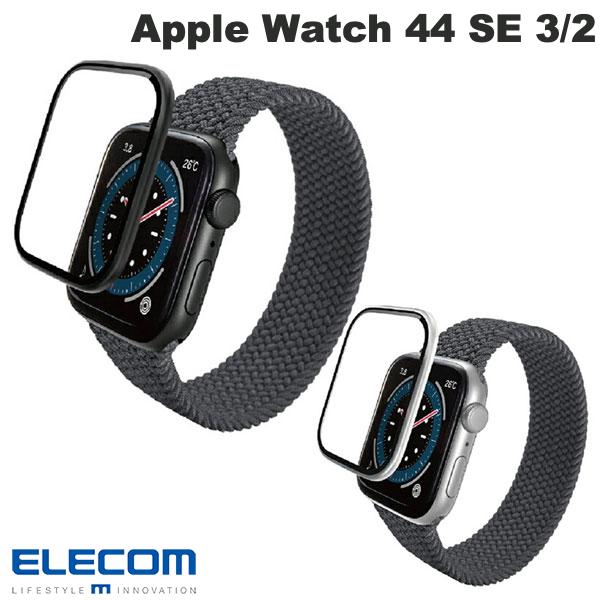 乐天商城 - ELECOM エレコム Apple Watch 44mm SE 3 / 2 / 1 / Series 6 ガラスフィルム アルミフレーム 高透明 貼付治具付 (アップルウォッチ用保護フィルム)