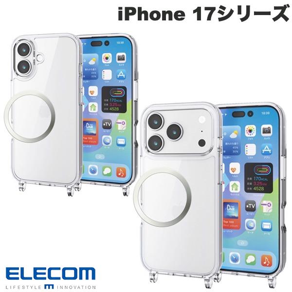 [2025] ELECOM iPhone 17 / 17 Hybrid Case with Strap Hole and Metal Ring, Clear (Smartphone Case/Cover)