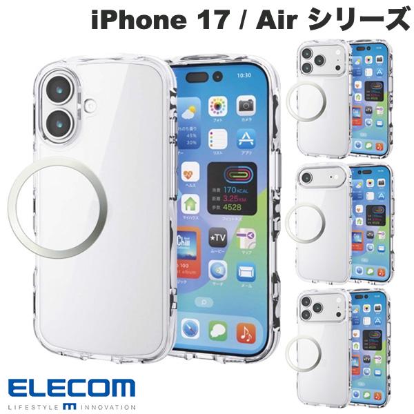 [2025]ELECOM ELECOM iPhone 17 / 17 Pro / Air / 17 Pro Max TOUGH SLIM LITE 올 클리어 메탈 링 부착 클리어 (스마트 케이스 커버)