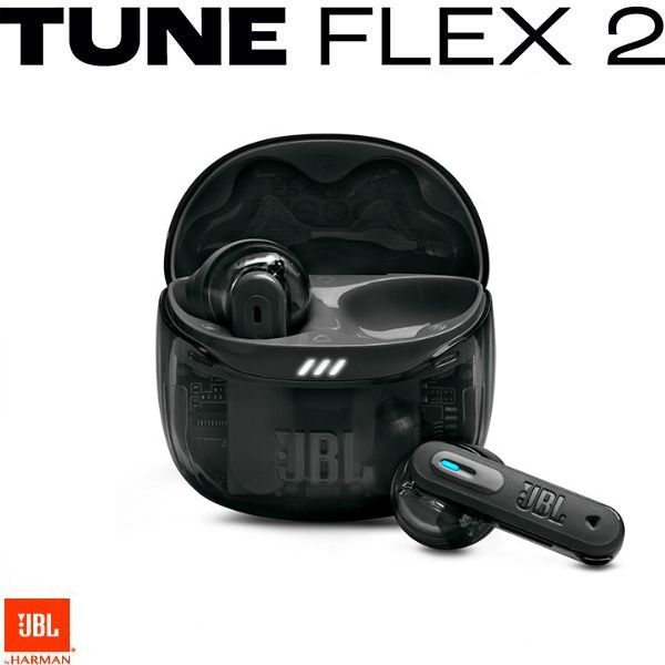 【正規販売店】 JBL Tune Flex 2 ハイブリッドノイズキャンセリング 完全ワイヤレスイヤホン Bluetooth 5.3 ブラック # JBLTFLEX2GBLK ジェービーエル (左右分離型ワイヤレスイヤホン) チューンフレックス 透明 スケルトン ながら聴き オープン型 密閉型 両対応
