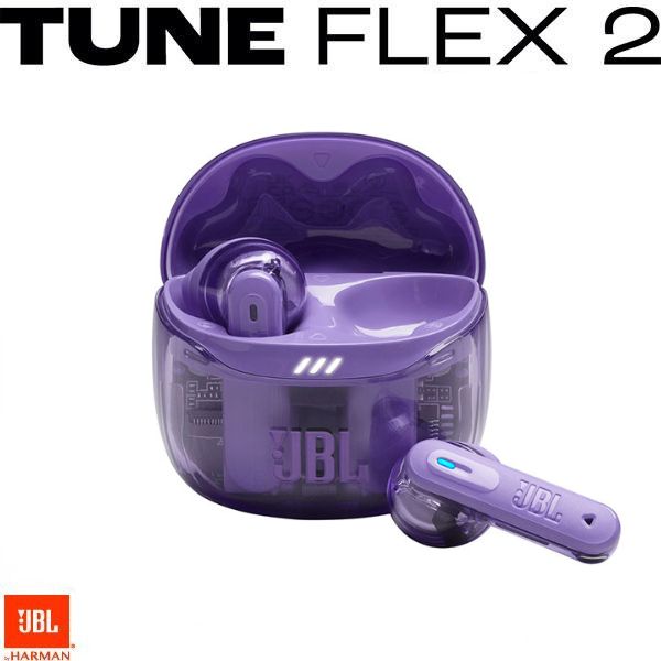 【正規販売店】 JBL Tune Flex 2 ハイブリッドノイズキャンセリング 完全ワイヤレスイヤホン Bluetooth 5.3 モーヴ(Purple) # JBLTFLEX2GMAE ジェービーエル (左右分離型ワイヤレスイヤホン) チューンフレックス 透明 スケルトン ながら聴き オープン型 密閉型 両対応