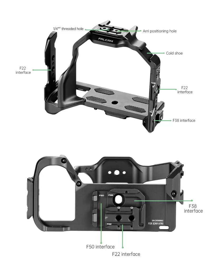 FALCAM F22 & F38 & F50 �����å���꡼������饱���� Sony A7V / A7RV / A7IV�� �֥�å� # FC3605B �ե��륫�� (�����å����塼)