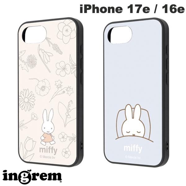 [2026] ingrem iPhone 17e / 16e Miffy Maru Shock Absorption Bumper Hybrid Case (Smartphone Case/Cover)