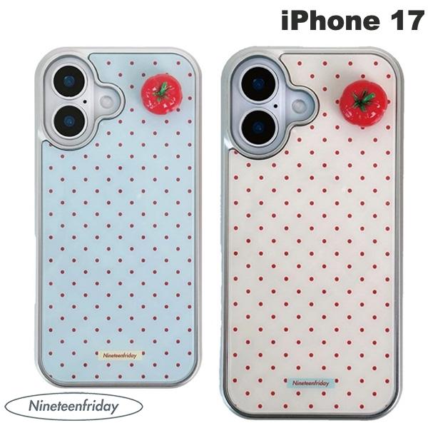 乐天商城 - 韓国発［シルバーベゼルのツヤかわグロッシー］ Nineteenfriday iPhone 17 3Dぷっくりトマト MagSafe対応グロッシーケース ナインティーンフライデー (スマホケース・カバー) かわいい
