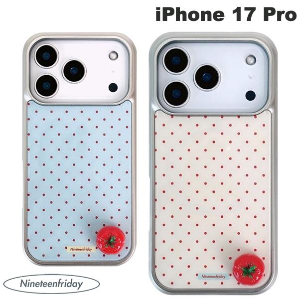 Rakuten - 韓国発［シルバーベゼルのツヤかわグロッシー］ Nineteenfriday iPhone 17 Pro 3Dぷっくりトマト MagSafe対応グロッシーケース ナインティーンフライデー (スマホケース・カバー) かわいい