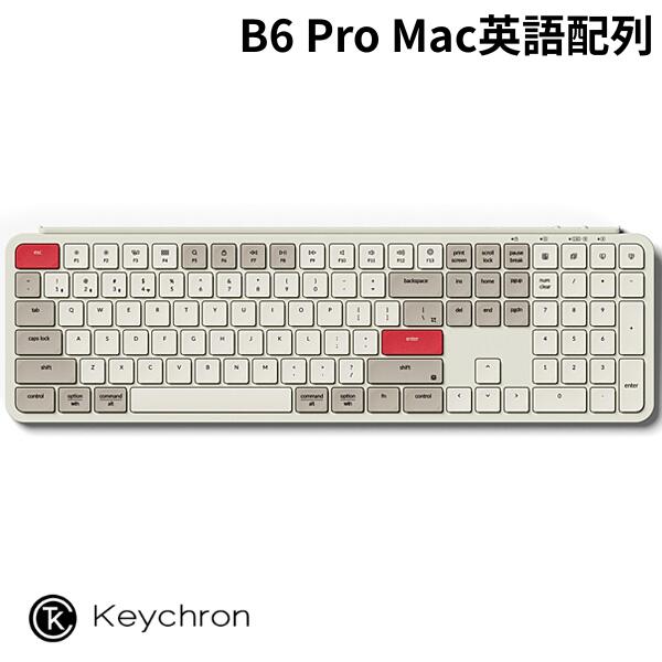 ���ꥳ�����ݸ�С��� Keychron B6 Pro Mac�Ѹ����� ͭ�� / Bluetooth 5.2 / 2.4GHz �磻��쥹 ξ�б� �ե륵���� �����������å� ����ȥ饹��� �磻��쥹�����ܡ��� ��ȥ���å� # B6P-K13-US ���������� Windows / Mac / Linux�б� iPhone iPad ���ޥ� ���֥�å�