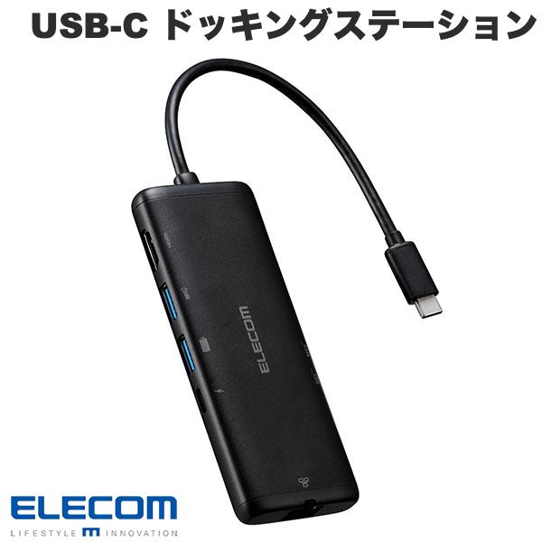 6 Port + - ELECOM エレコム Type-C ドッキングステーション USB PD対応 USB-Ax2 USB-Cx1 HDMI(4K60Hz) SD+microSD LAN ブラック # DST-070BPBK エレコム (USB-Cハブ)