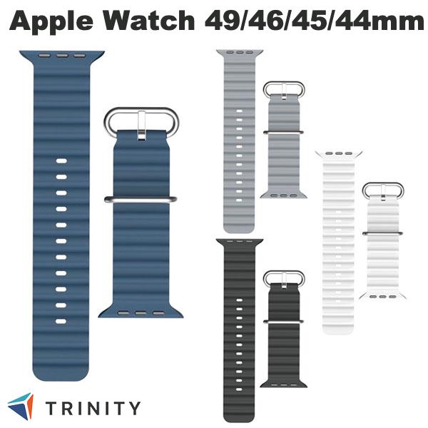 Rakuten - TRINITY Apple Watch 49 / 46 / 45 / 44 / 42mm 肌触りさらさら 消臭機能付き エラストマーウェーブバンド トリニティ (アップルウォッチ ベルト バンド)
