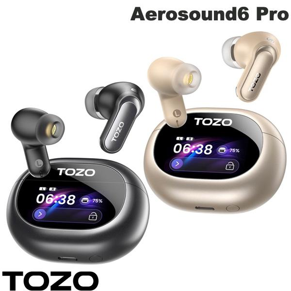 ［8月下旬発売予定］AI機能対応 TOZO Aerosound6 Pro Bluetooth 6.0 IPX8防水 高音質ANC 完全ワイヤレスイヤホン トゾ (左右分離型ワイヤレスイヤホン) タッチスクリーン搭載 ノイズキャンセリング マルチポイント サウンドを自動で最適化