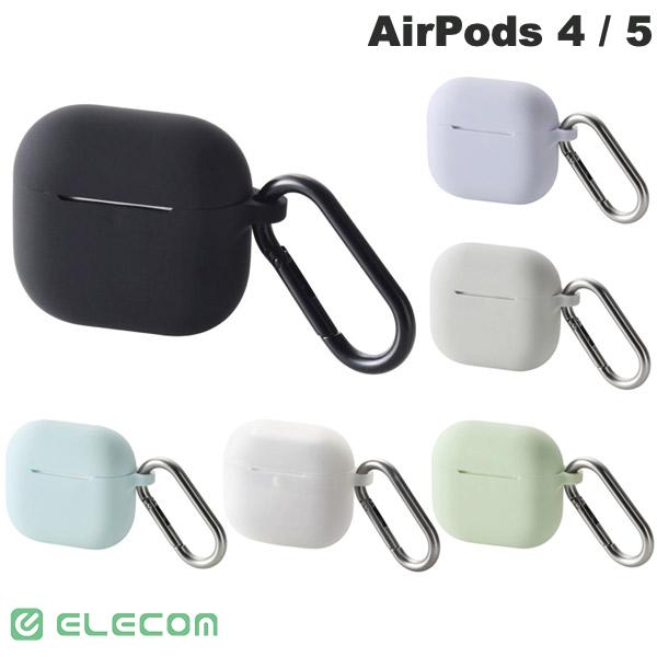 ［楽天ランキング1位獲得］ELECOM エレコム AirPods 4 / 5 シリコンケース MagSafe対応 カラビナ付
