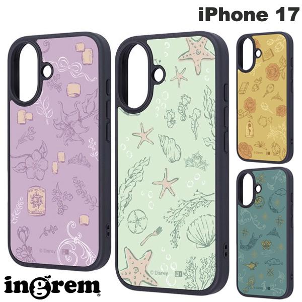 [2025] ingrem iPhone 17 Disney Maru Shock Absorption Bumper Hybrid Case (Smartphone Case/Cover) Rapunzel, Ariel, Belle, Jasmine Character Cute
