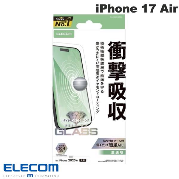 ��2025��ELECOM ���쥳�� iPhone Air ���饹�ե���� SHOCKPROOF ��Ʃ�� ��������ɥ����� # PM-A25BFLGZDC ����...