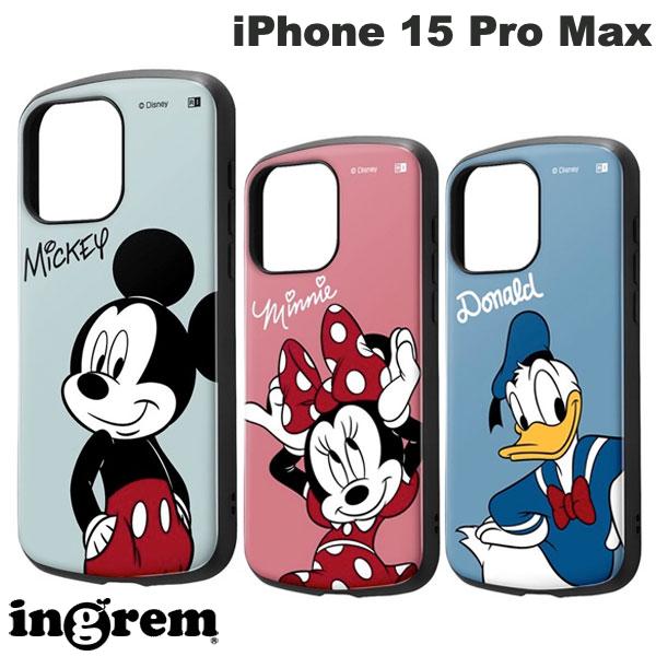 ingrem iPhone 15 Pro Max 디즈니 내충격 케이스 MiA 잉글렘 (스마트폰 케이스·커버) 미키 마우스 미니 마우스 도널드 덕 캐릭터 귀여운