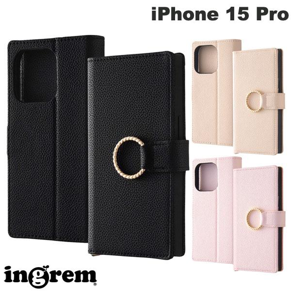 ingrem iPhone 15 Pro 내충격 수첩형 가죽 케이스 KAKU Ring 잉글렘(스마트폰 케이스·커버)