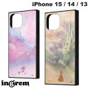  ingrem iPhone 15 / 14 / 13 ディズニー ハイブリッドケース KAKU イングレム (スマホケース・カバー) アリエル ベル