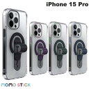 [ネコポス送料無料] MOMO STICK iPhone 15 Pro Mag Grip レンズガード一体型クリアケース MagSafe対応 モモスティック (スマホケース・カバー) 透明