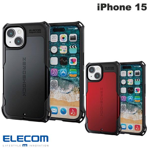 보호 필름 첨부 ELECOM ELECOM iPhone 15 ZEROSHOCK (스마트폰 케이스 커버)