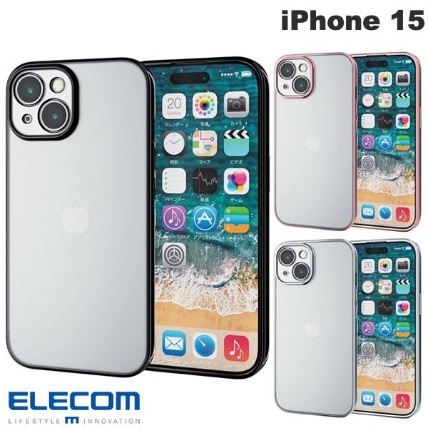 ELECOM ELECOM iPhone 15 소프트 케이스 극한 메탈릭 (스마트폰 케이스 커버) 투명