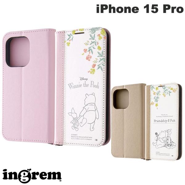 ingrem iPhone 15 Pro 디즈니 수첩형 가죽 케이스 Noble 잉글렘 (스마트폰 케이스·커버) 푸 피그렛 티거 캐릭터 귀여운