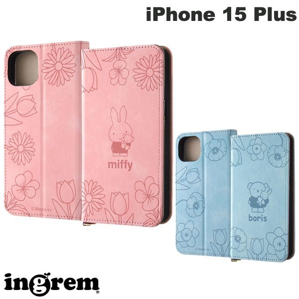 ingrem iPhone 15 Plus Miffy Leather Flip Case Raffine (Smartphone Case/Cover)