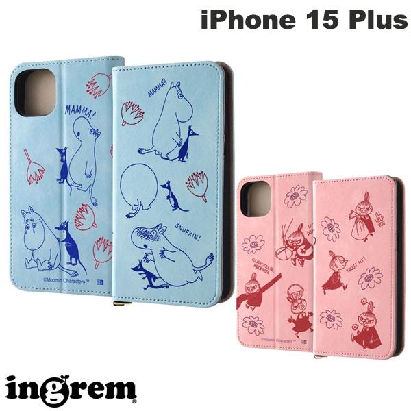 ingrem iPhone 15 Plus ムーミン 手帳型レザーケース Raffine イングレム (スマホケース・カバー) キャラクター かわいい