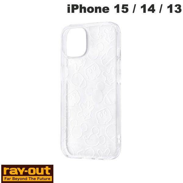 Ray Out iPhone 15 / 14 / 13 디즈니 Like standard TPU 소프트 케이스 반짝이 미키 마우스 # RT-DP41A/MKM 레이아웃 (스마트폰 케이스 커버) 투명 캐릭터 귀여운