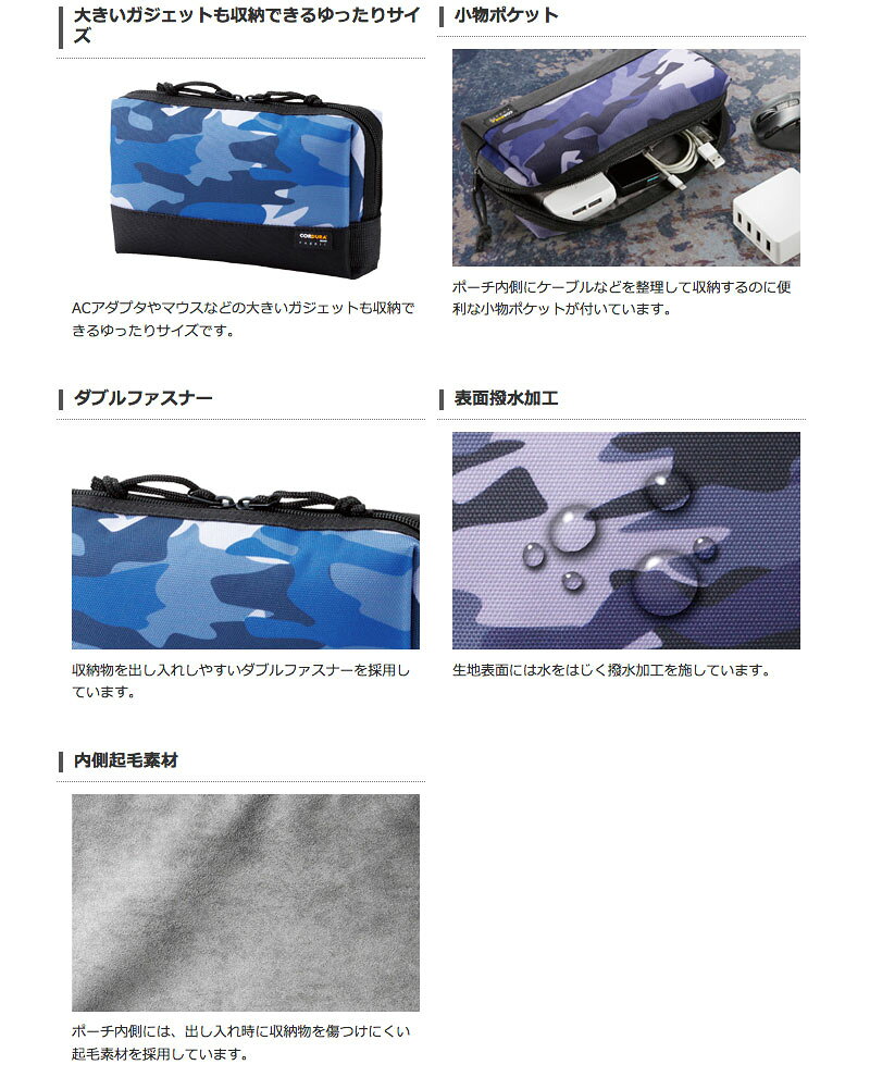 ELECOM エレコム ガジェットポーチ / CORDURA(R)1000D / ブラック # BMA-CDGP01BK エレコム (バッグ、ケース) kitcut-10115395 Apple専門店 キットカット サンプル画像3
