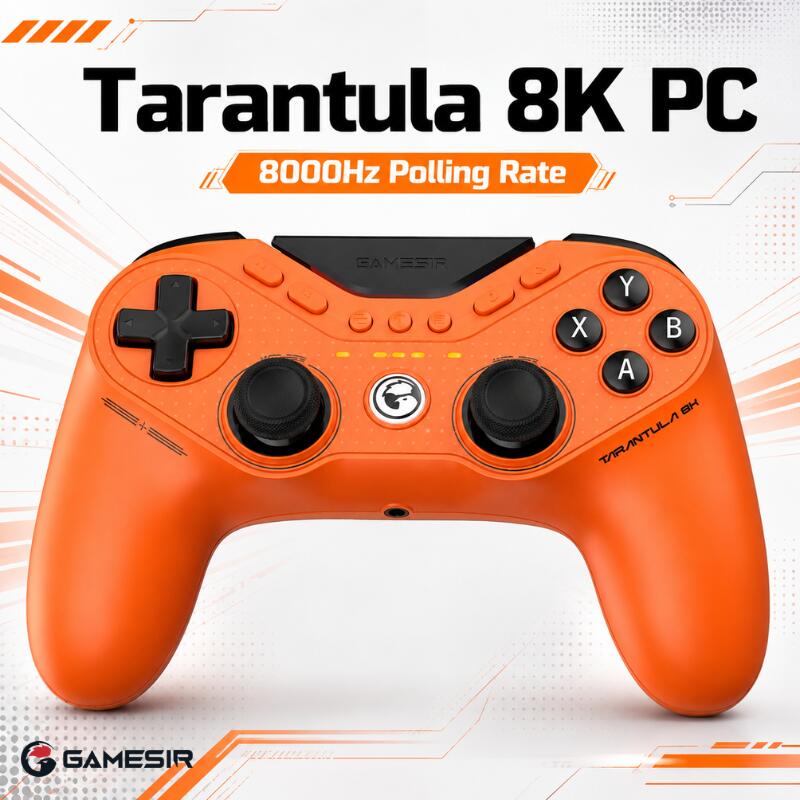 ［8月28日発売］ GameSir Tarantula 8K PC Orange ハイポーリングレート 最大8000Hz Switch Switch2 WindowsPC対応 有線ゲーミングコントローラー ゲームサー (ゲームパッド) タランチュラ eスポーツ 超高速応答 軽量 トリガーストップ gsp26