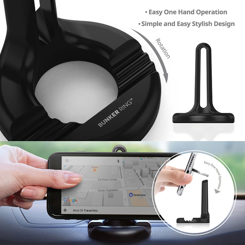 【クーポン配布!★マラソン限定】 BUNKER RING UNIVERSAL MOUNT バンカーリング スタンド / ブラック # UDBR-UM1P アイアンドプラス (スマホリング)