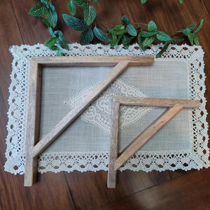 【送料無料】 ブラケット トライアングル270 2個セット 幅33横272縦272 アンティーク風 ブラケット インテリア 棚受け 木 おしゃれ かっこいい クール 棚