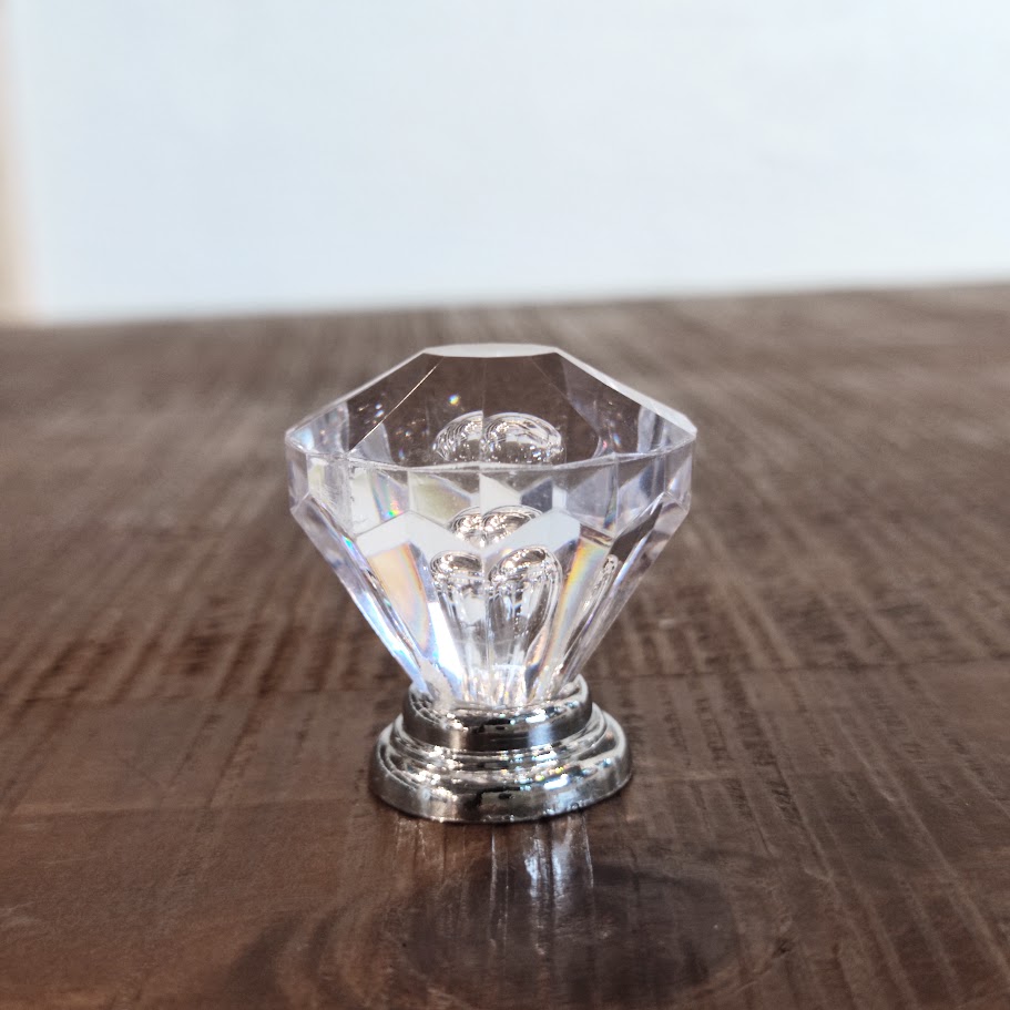 クリア つまみ 取っ手 引き手 ダイヤ ダイヤ型 ダイヤカット プルノブ ノブ ドアノブ ハンドル クリス..