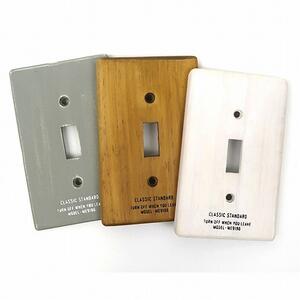 木製スイッチカバーGY 木製スイッチプレート カバー プレート スイッチ 木 新築 リフォーム DIY おしゃ..