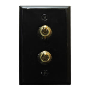 【即日発送】 陶器トグルスイッチ ダブル(ブラック) ブラック スイッチプレート スイッチカバー 陶器 黒 スイッチ DIY リフォーム 新築 電気 照明 電気...