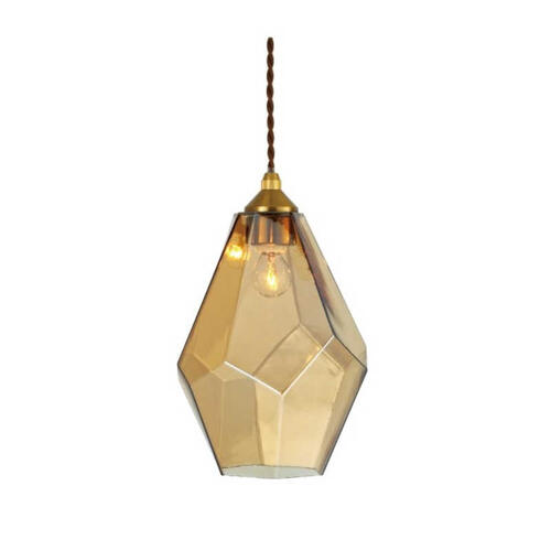 樂天商城 - 【送料無料】ラピス　ペンダントライト アンバー　 E17 引っ掛けシーリング　アンバー　照明　玄関照明　トイレ照明　インテリア　ライト　照明器具　施主支給　新築　ガラス　LED　LED電球付き　LT-4074AM