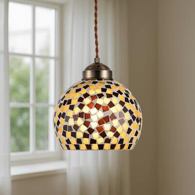 クーポンあり！【送料無料】 GRINT pendant グリント ペンダント (LED球付属) ペンダントランプ 吊下げ照明 天井照明 照明 新築 1灯 白熱球対応 モザイク ガラスシェード レトロ おしゃれ アンティーク調 E26 NAGASAWA Lighting 長澤ライティング NP-5042