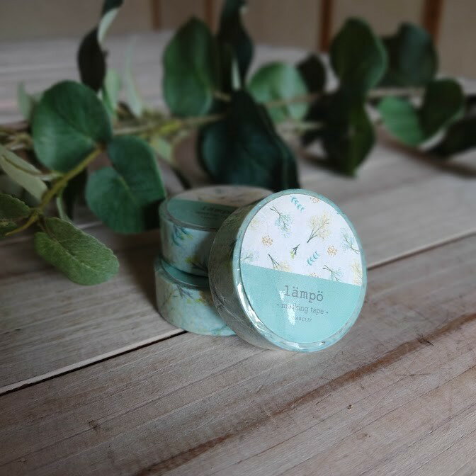 A23-LPMT-KS ランポ マスキングテープ KS LABCLIP ラボクリップ カスミソウ グリーン 緑 薄緑 エメラルドグリーン 花 フラワー 花柄 ス...