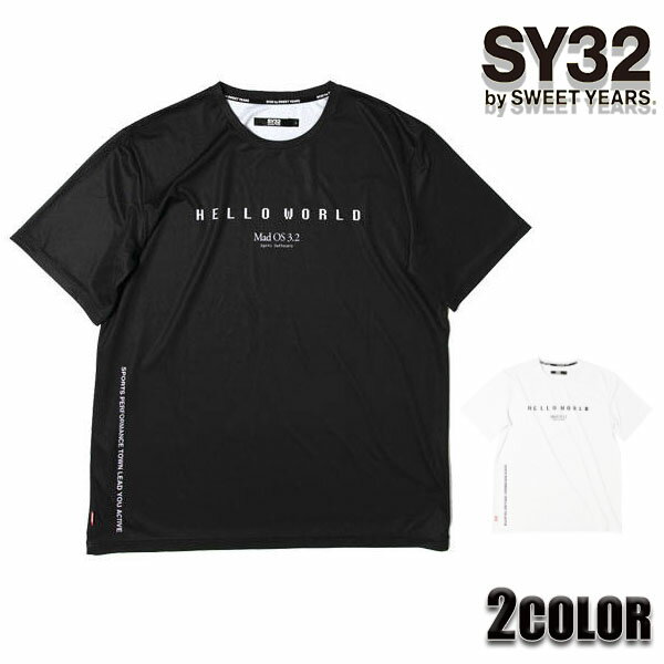 Rakuten - 【★MAX30％OFFクーポン★5月27日01:59迄】SY32 by SWEET YEARS Tシャツ メンズ 半袖Tシャツ10025 ブラック ホワイト TSHIRT TEE トップス SWEET YEARS エスワイサーティトゥバイスィートイヤーズ