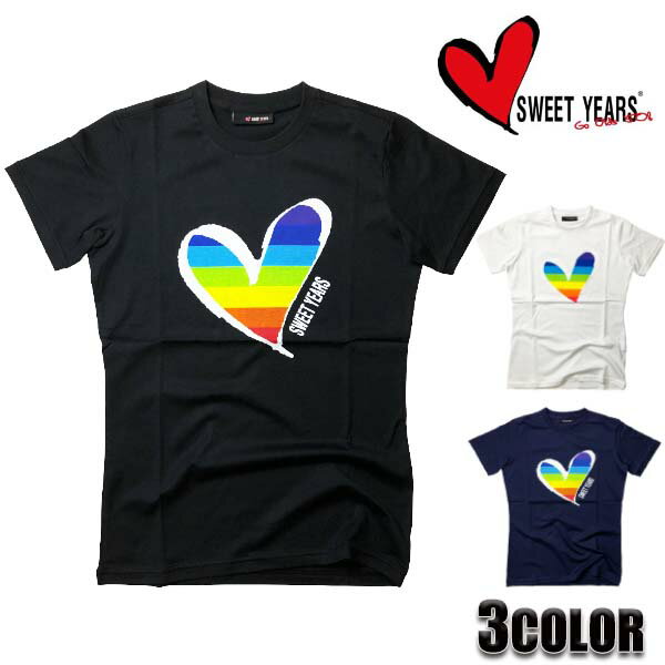 Rakuten - 【★MAX30％OFFクーポン★6月3日19:59迄】SWEET YEARS Tシャツ 半袖 メンズ ロゴ ハート10061SY ブラック ホワイト ネイビー M L XL スィートイヤーズ スイートイヤーズ
