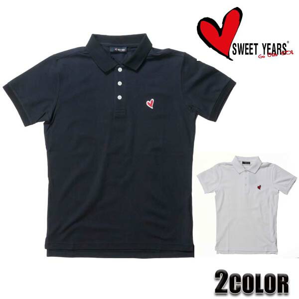 【★MAX30％OFFクーポン★6月3日19:59迄】SWEET YEARS ポロシャツ 半袖 10069SY メンズ 父の日 ITARY WAPPEN POLO ホワイト ブラック M L XL スィートイヤーズ スイートイヤーズ